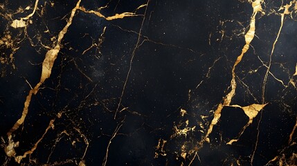 Aufkleber - Luxurious Black and Gold Marble Texture with Patterns for Premium Background Design  Elegant sophisticated and high end marble surface with a rich