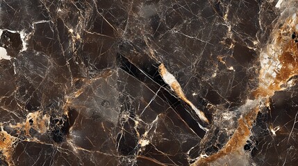 Fototapete - Luxurious brown marble texture with intricate patterns and earthy tones perfect for high end interior designs architecture and premium branding  This natural stone background features a rich moody