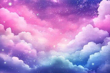 Wall Mural - Beautiful night sky showcasing pink and purple hues.