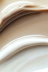 Poster - Smooth flowing curves in brown and white create an elegant abstract background with soft gradient transitions and gentle wave-like shapes for modern design projects.