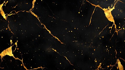 Fototapete - Luxurious golden cracked marble texture abstract background with shimmering glitter and dramatic moody lighting  Elegant and glamorous digital art wallpaper or design element