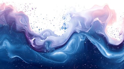 Poster - Mesmerizing abstract composition of fluid dynamic waves of vivid swirling colors and gradients creating a sense of ethereal natural beauty and movement