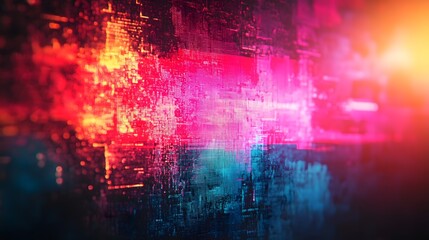 Leinwandbilder - Mesmerizing abstract digital artwork featuring a vibrant kaleidoscope of luminous and dynamic patterns geometric shapes and prismatic colors