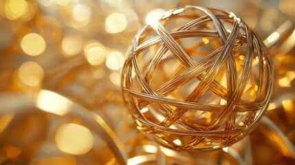 Poster - Shimmering gold colored object reflecting light and creating a stunning visual display of luxury