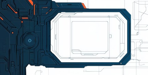 Poster - Abstract modern technology blue control panel futuristic interface hud