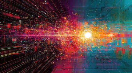 Poster - Captivating colorful abstract background featuring dynamic shapes and patterns for creative projects