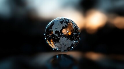 Poster - The world wide web is available on mobile phones via wireless satellite networks, enabling digital connections to cloud services globally