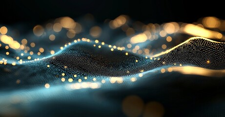 Poster - Abstract background featuring futuristic network of connected dots generated by computer’ becomes ‘Computer generated abstract background with futuristic network and connected dots