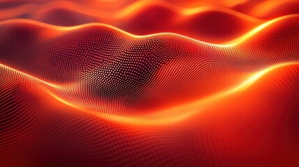 Poster - Vibrant red wave pattern creating a dynamic and eye-catching visual effect on a white background