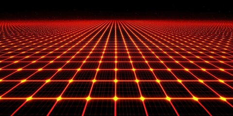 Wall Mural - red background with a grid of squares