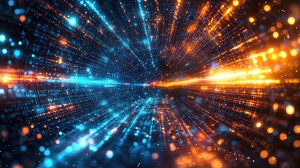 Poster - Striking colorful light burst creating an eye-catching visual effect with a sense of energy and motion
