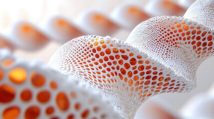 Poster - Unique white object with vibrant orange dots creating a striking visual contrast and interest