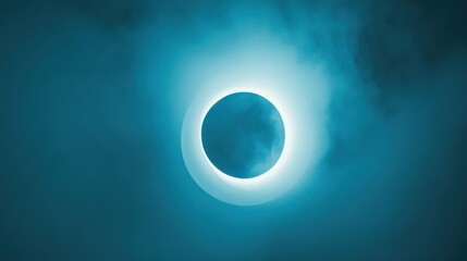 Wall Mural - gradient blue background with a circular spotlight effect in the center, leaving ample space for bra