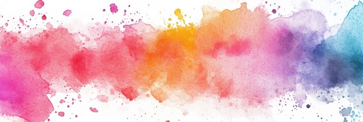 Aufkleber - Colorful watercolor splash creating a vibrant and artistic background for creative projects and designs. Generative AI