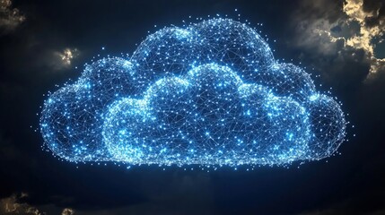 Poster - Abstract cloud with a network of connected lines representing digital connectivity and technology