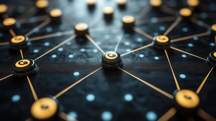 Poster - Intricate network design featuring black and yellow elements creating a unique visual experience