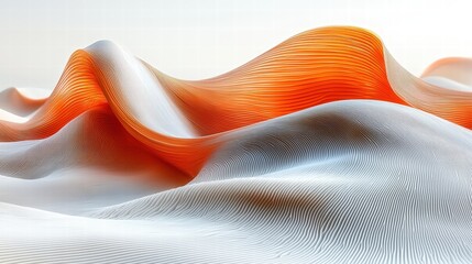 Poster - Beautiful wave of white and orange light flowing together creating a striking visual contrast
