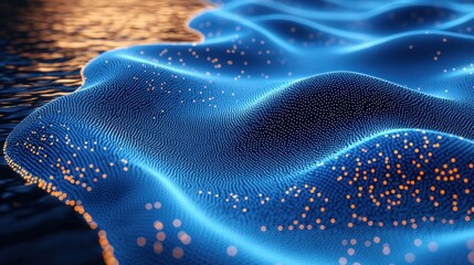 Poster - Dynamic blue and orange wave capturing the flow of energy and motion in a vibrant abstract design