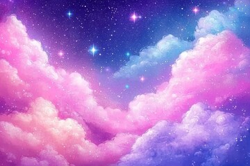 Wall Mural - beautiful night sky showcasing pink and purple hues.