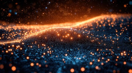 Poster - Stunning glowing background with a harmonious blend of orange and blue creating a captivating scene