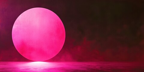 Wall Mural - Pink ball is on a dark background