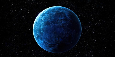 Wall Mural - Blue planet in space with a lot of stars
