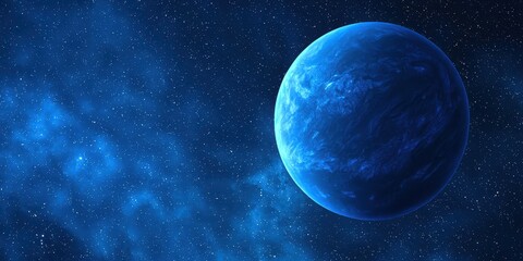 Wall Mural - Blue planet in space with a lot of stars