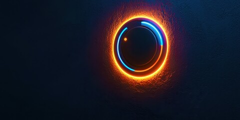 Wall Mural - Glowing circle on a dark background