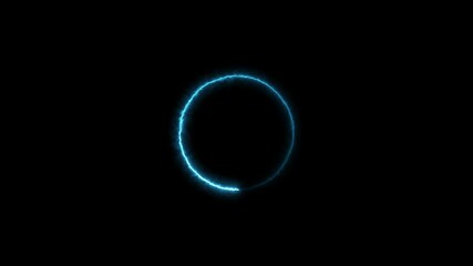 Leinwandbilder - Glowing neon circle frame loading animation isolated on black background