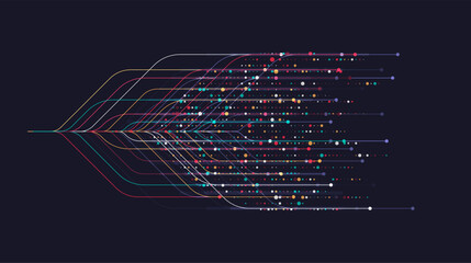 Poster - big data visualization. social network, financial analysis of complex databases. data mining. vector