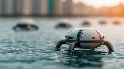 Poster - Energy Tidal Generator Concept, Advanced Satellite Imagery Displaying Tidal Currents for Strategic Environmental Analysis and Monitoring