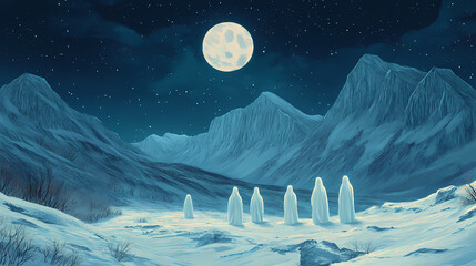 Wall Mural - atmospheric ghostly figures