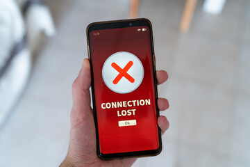 Connection lost notification on smart phone.