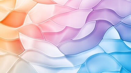 Wall Mural - Colorful stained glass texture displays flowing waves in soft hues of pink purple and blue