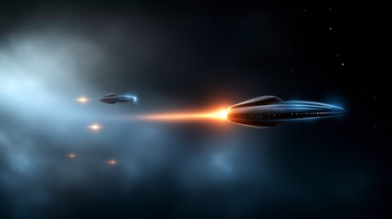 Wall Mural - there are two other spaceships in the background