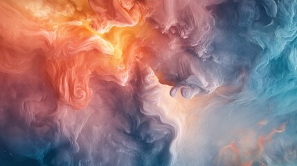 Canvas Print - Abstract Oil Paintings Featuring Dynamic Color Explosions with Subtle Blending Tones