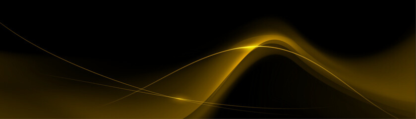 Fototapete - Abstract gold luxury background. Vector illustration element with gold light glow effect, texture, black gradient color. Modern graphic design, decoration for banner template or technology background