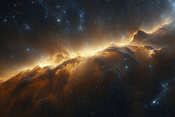 Wall Mural - stunning cosmic landscape featuring vibrant nebula and distant stars in the depths of space