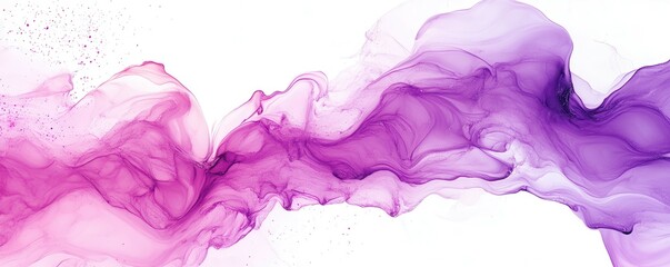 Poster - Abstract purple and pink ink swirl on white background