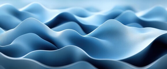 Wall Mural - Undulating Blue Texture with Smooth Surface and Gentle Waves Creates Abstract Background and Modern Design Element