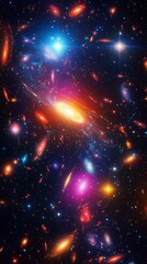 Wall Mural - colorful cosmic background filled with stars and nebulae in deep space