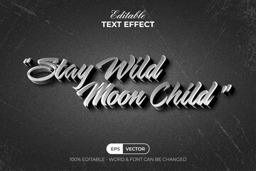 Poster - Quote Vintage Text Effect 3D Long Shadow Style. Editable Text Effect.