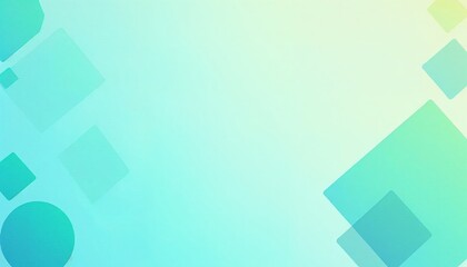Wall Mural - Abstract Pastel Background With Geometric Shapes Ideal For Minimalist Designs This image features a soft gradient of teal blue and green hues, creating a serene and elegant backdrop. Various pastel