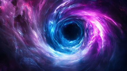 Wall Mural - a swirling cosmic vortex with vibrant purple and blue hues, creating a mesmerizing portal effect aga