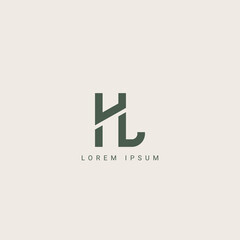 Fototapete - Minimal Creative Initial Based HL, LH logo. Letter HL, LH creative elegant Monogram with black color