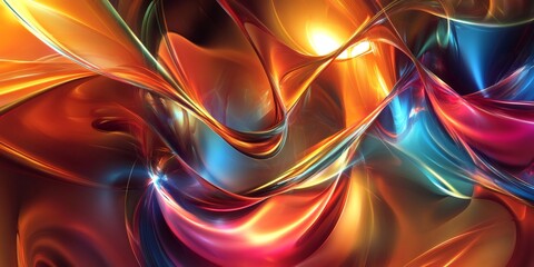 Poster - Colorful abstract background flowing smooth lines and shapes
