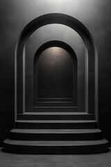 Poster - Matte black isolated backdrop with subtle vignette, ideal for showcasing high-end products.