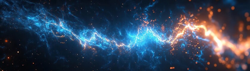 Poster - Featuring a futuristic electric blue background, high contrast, vibrant and cutting-edge design.