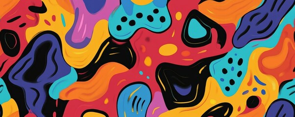 Poster - Colorful abstract art with bold shapes and vibrant patterns