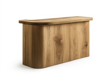 Aufkleber - Sophisticated Oak Wood Bar Counter with Curved Panel and Matte Finish
